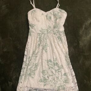 As U Wish White and Green Dress